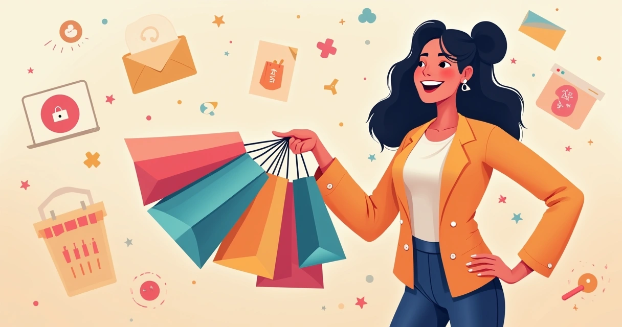 Mulher feliz após experiência de compra personalizada