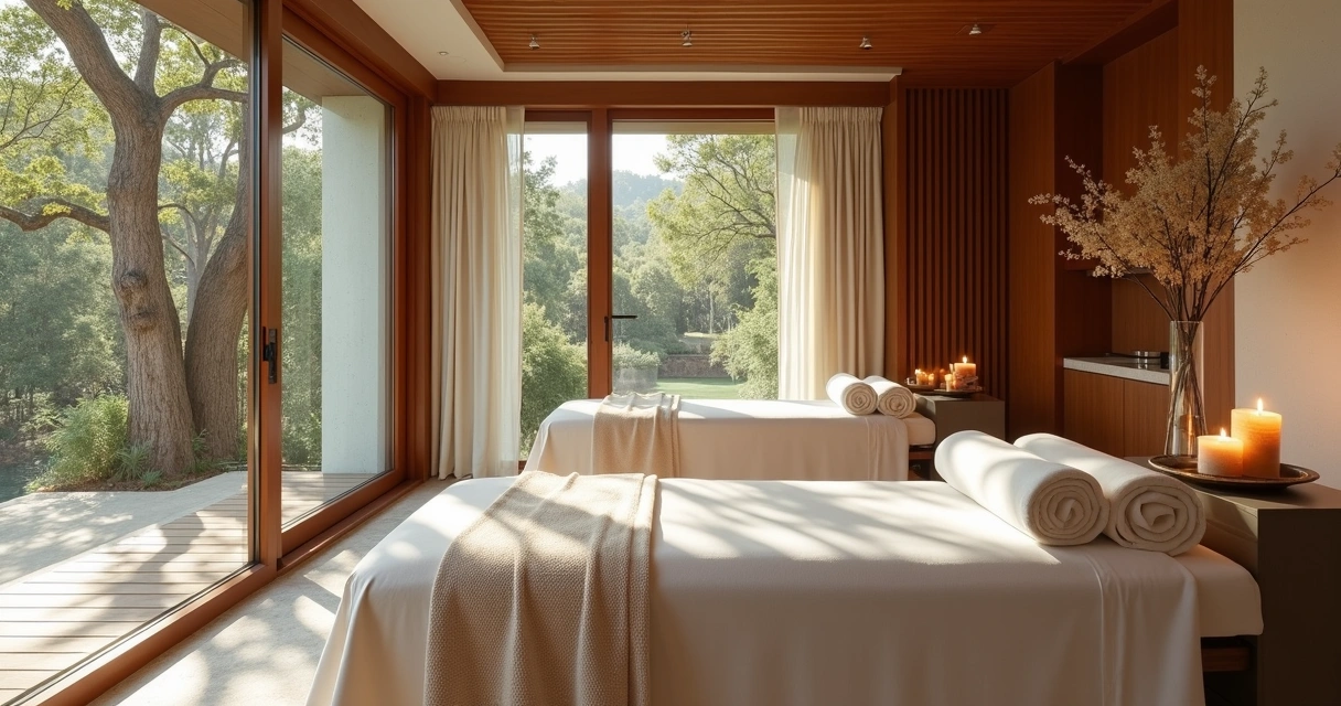 Ambiente sofisticado do Kairós Spa, sala preparada para experiência Day Spa 