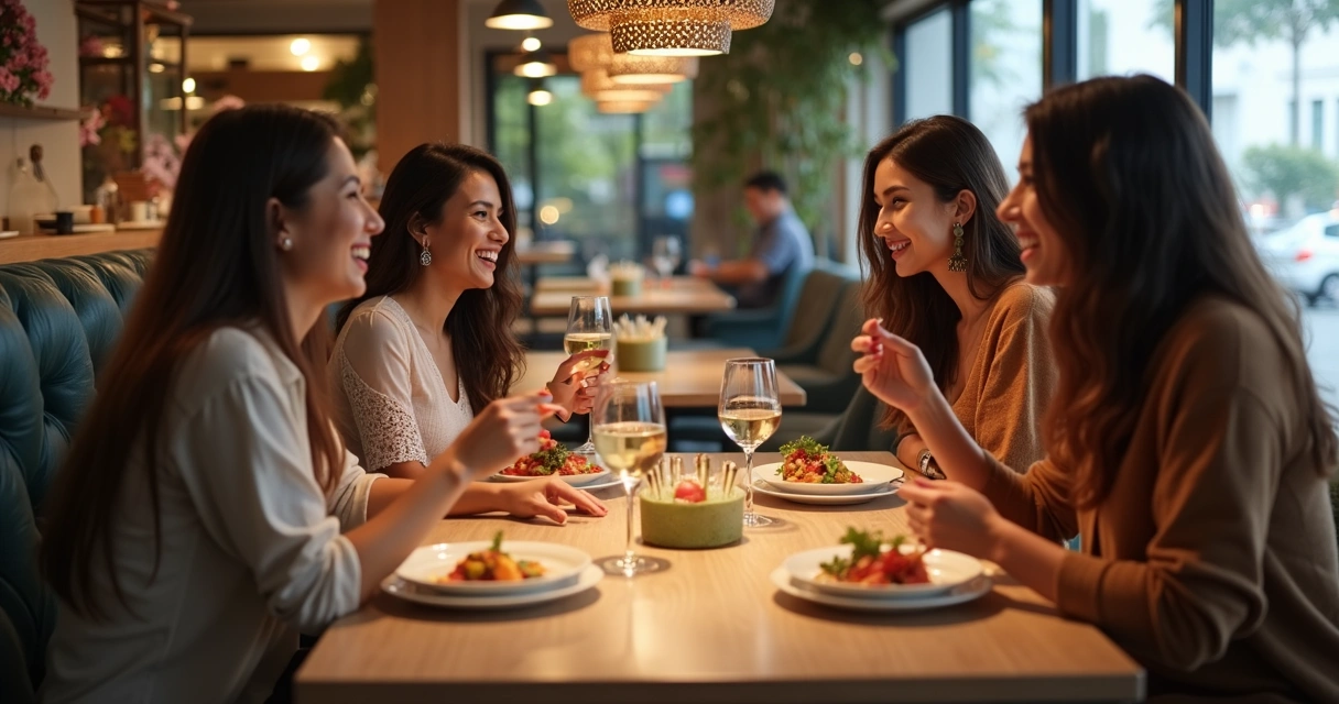 Grupo de pessoas compartilhando experiências gastronômicas 