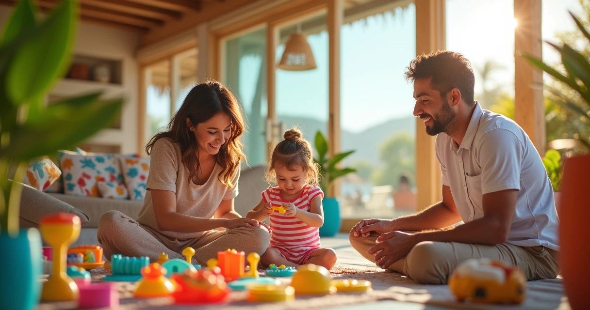 Família aproveitando nova experiência temática no resort, resultado de parceria entre marcas 