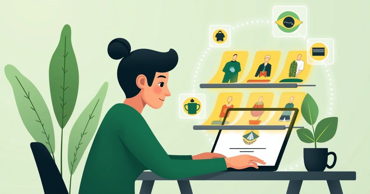 Consumidor recebendo recomendação personalizada de IA em loja virtual 