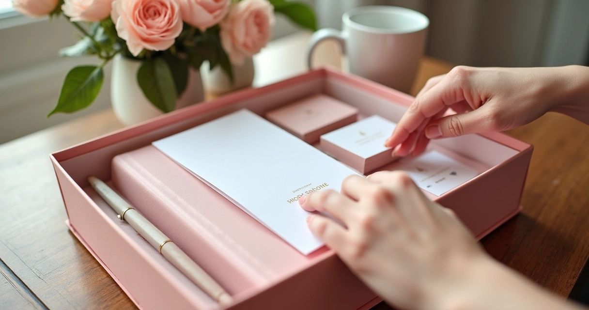 Detalhes personalizados em materiais de branding feminino 