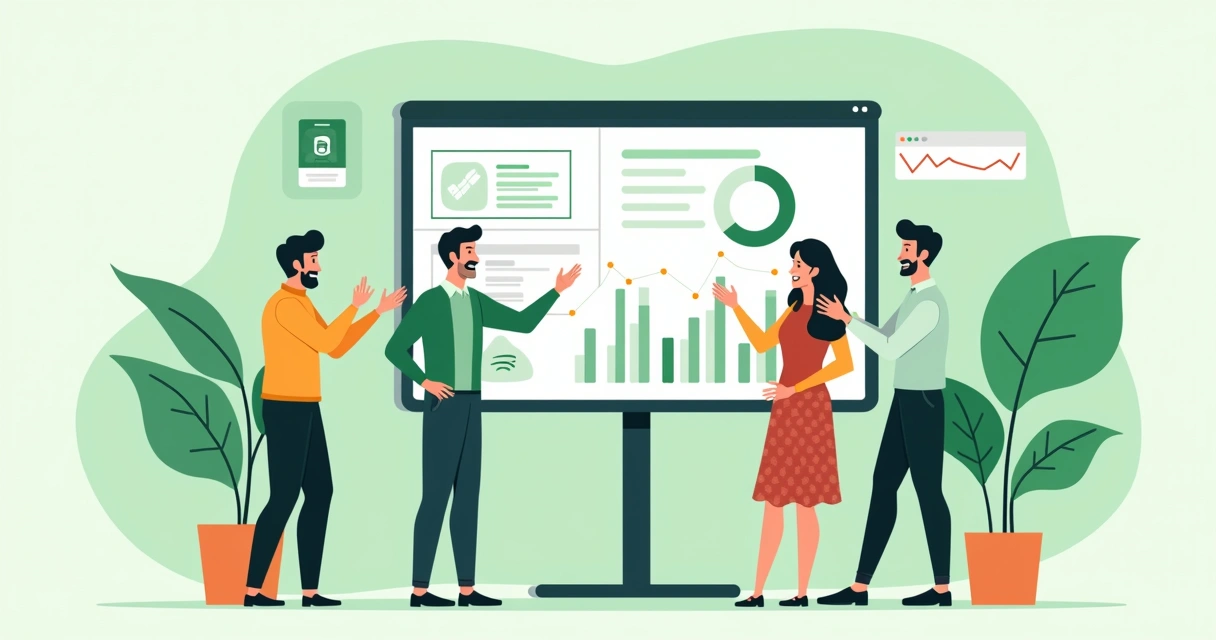 Loja digital com equipe satisfeita conferindo dashboard de pagamentos automáticos 