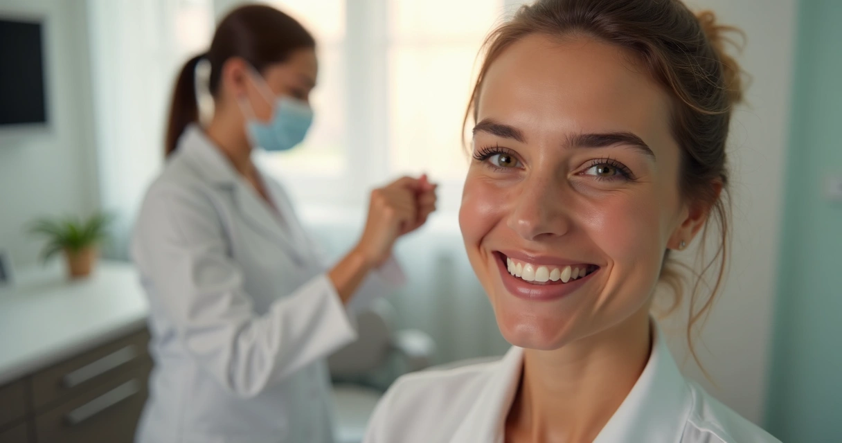 Paciente sorrindo após tratamento em clínica de alto padrão 