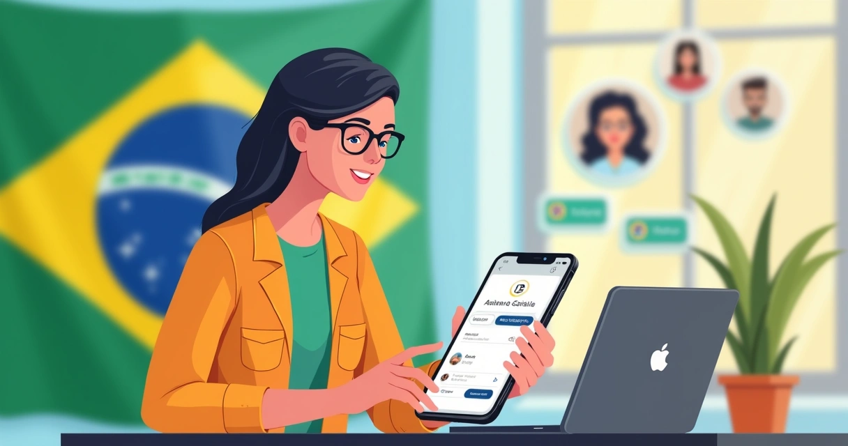 Cliente finalizando compra com interface intuitiva de pagamento brasileiro 