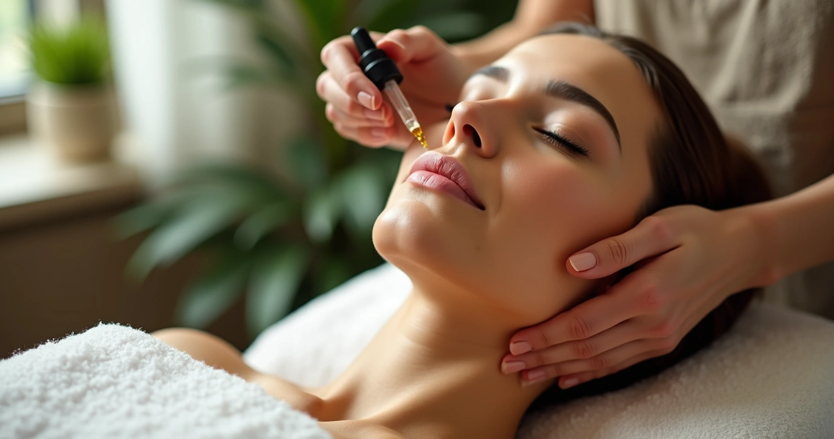 Cliente relaxa com aromaterapia em salão de beleza 