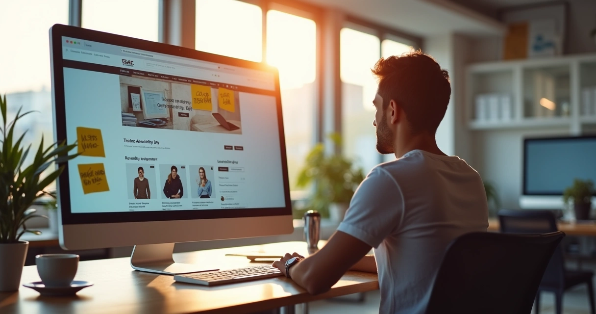 Conversão em E-commerce: 7 Estratégias para Vender Mais 1 Usuário navegando em loja virtual com páginas de produtos e checkout