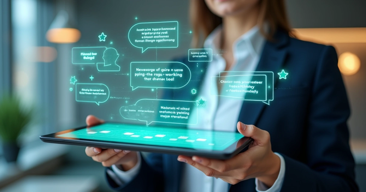 Usuário navegando em site personalizado no tablet 