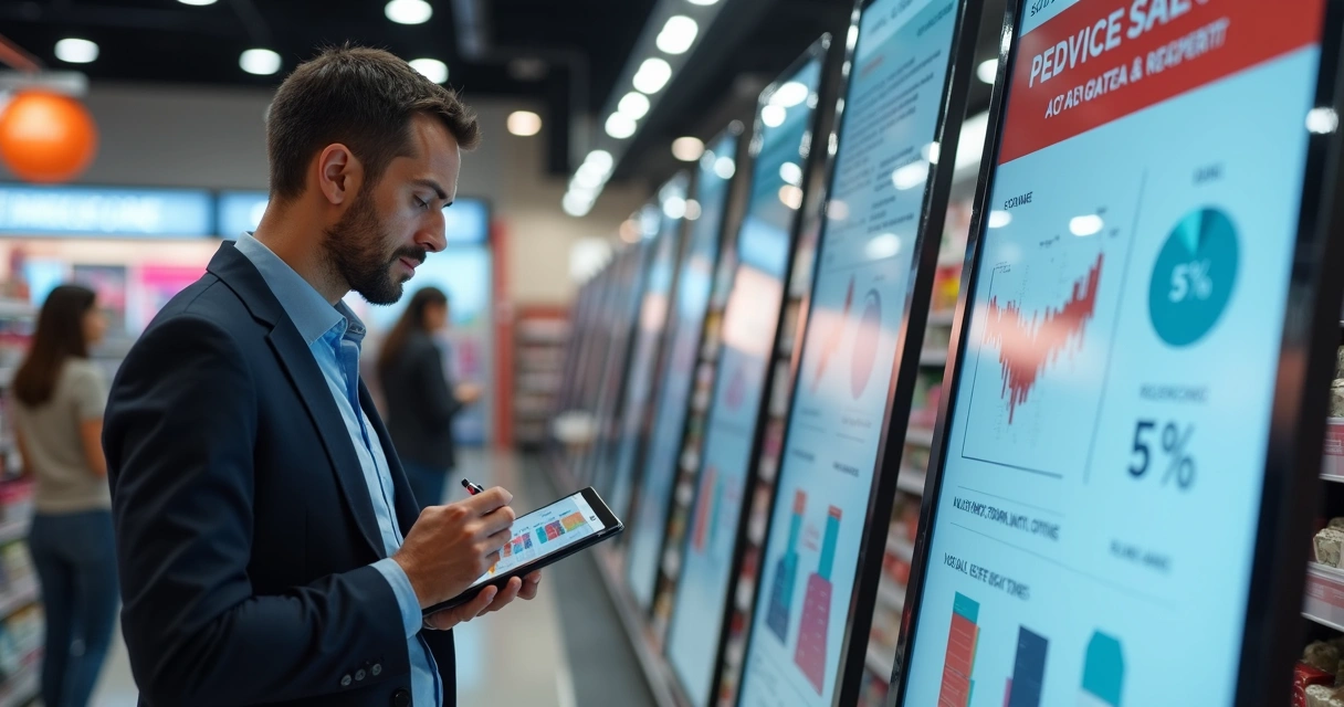 Gestor fazendo teste A/B em loja física 