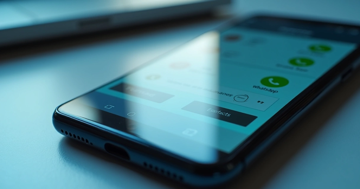 Tela de exportação de contatos no aplicativo do Android 