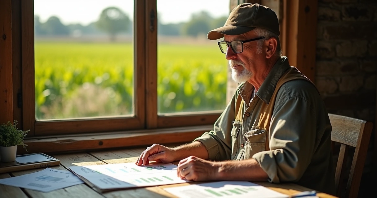 Exportador agrícola analisando contrato em dólar