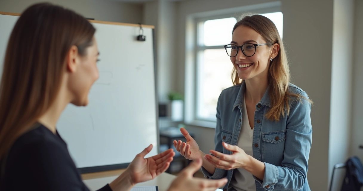 Pessoa se comunicando de forma assertiva em um ambiente de trabalho 