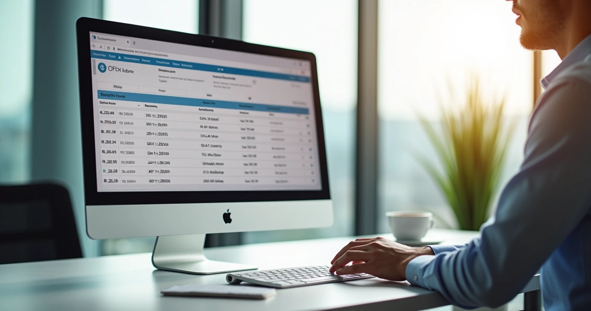 Tela de computador mostrando extrato bancário digital 