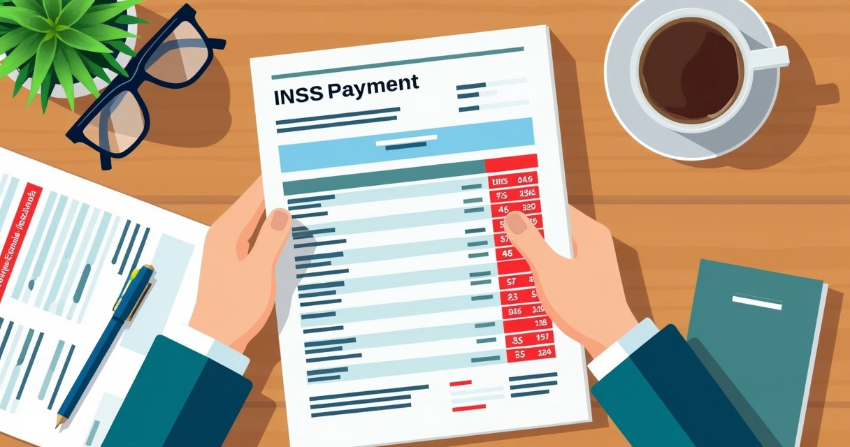 Extrato de pagamento do INSS impresso sobre uma mesa