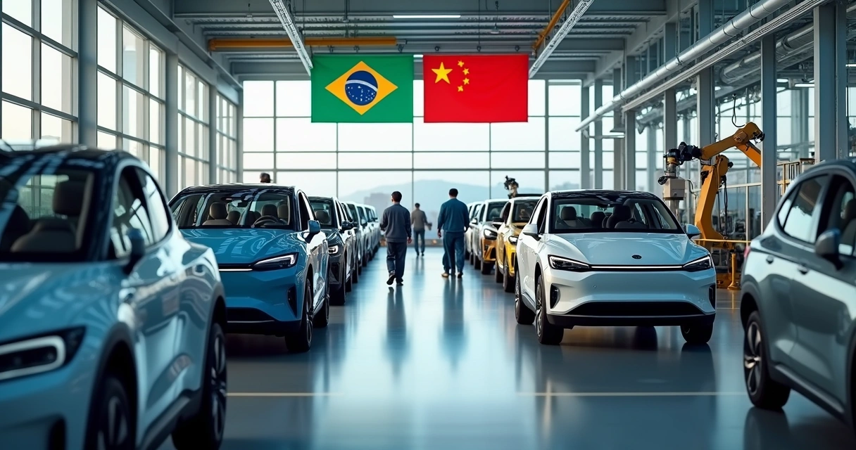 Linha de montagem de carros elétricos em fábrica brasileira 