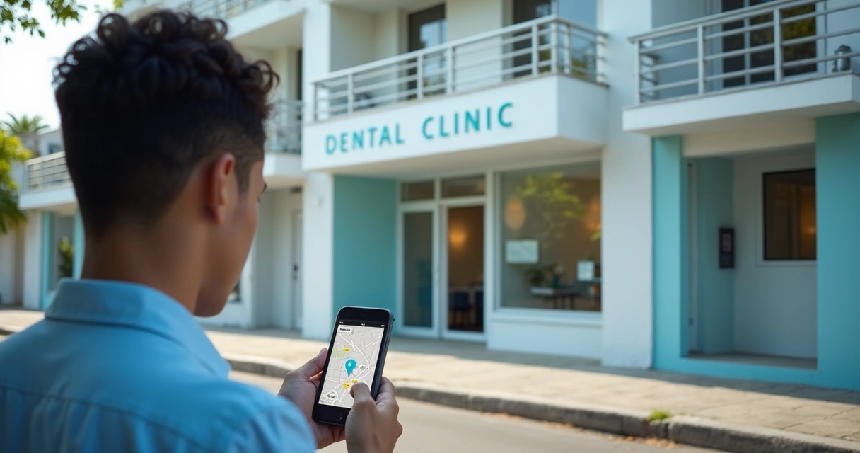 Fachada de clínica odontológica bem posicionada no Google Maps
