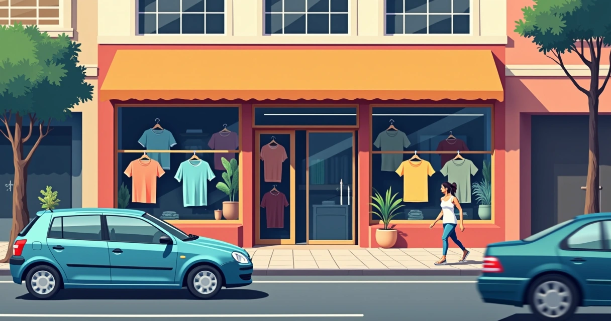 Fachada de estamparia na Rua Bresser vista da rua