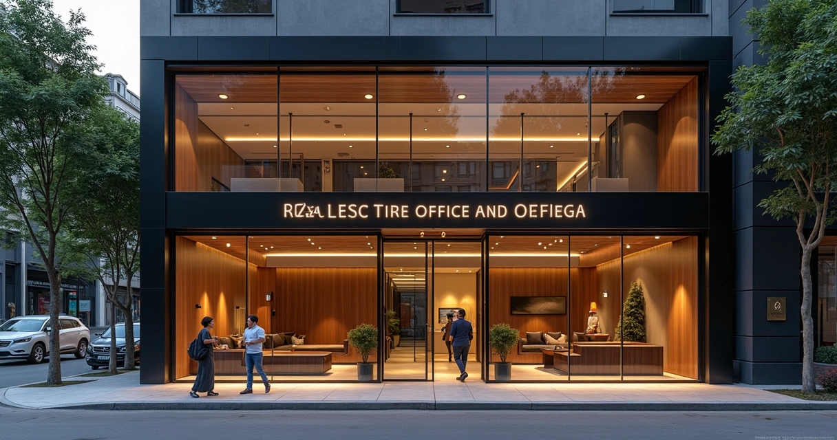 Fachada de imobiliária em avenida urbana de Campinas 