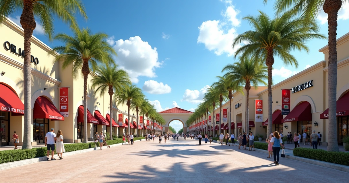 Fachada principal do Orlando Premium Outlets na International Drive 
