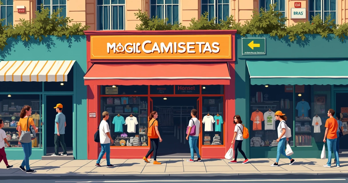 Fachada de estamparia de camisetas na Rua Bresser 