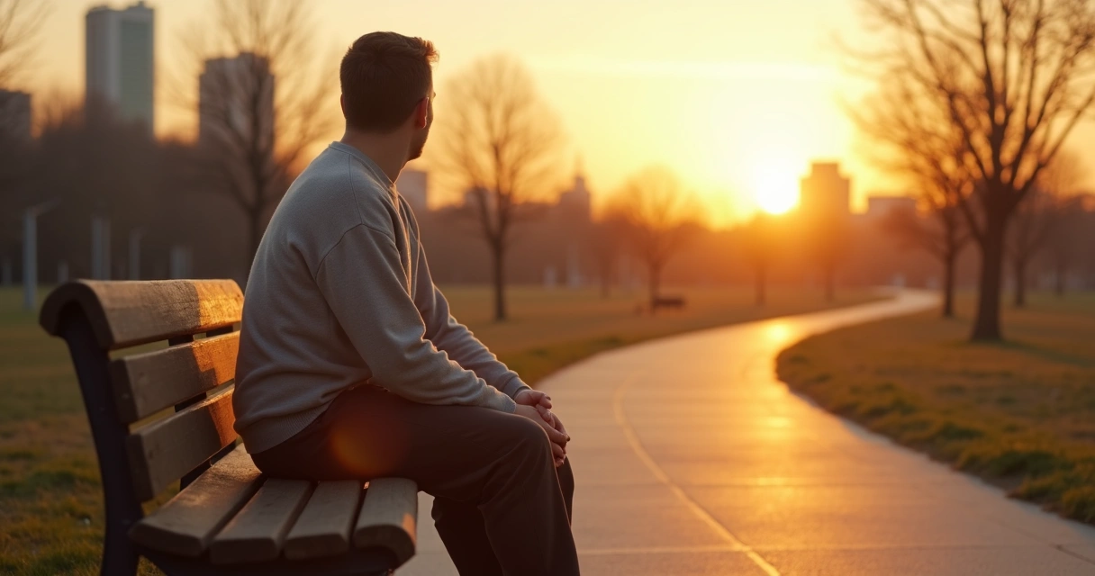 Person sitting between light and shadow symbolizing emotional discomfort and inner growth 