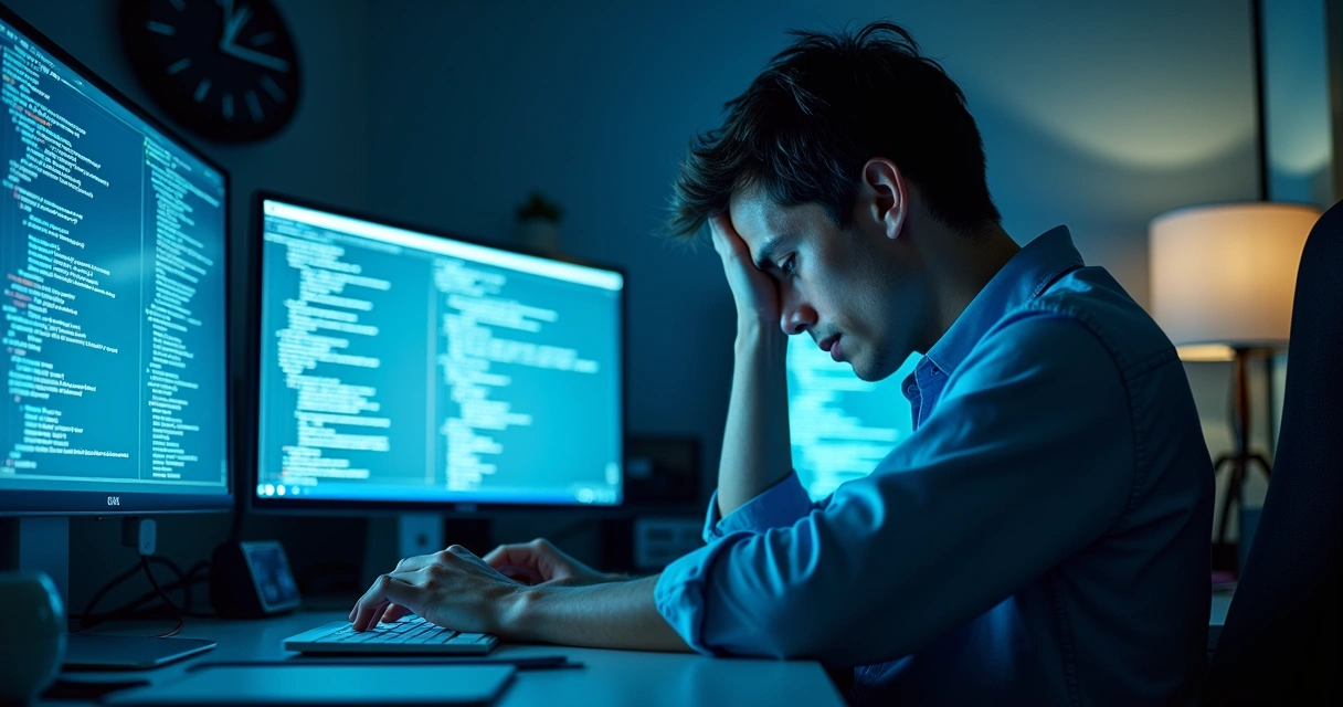 Pessoa olhando para tela de computador com várias notificações digitais 