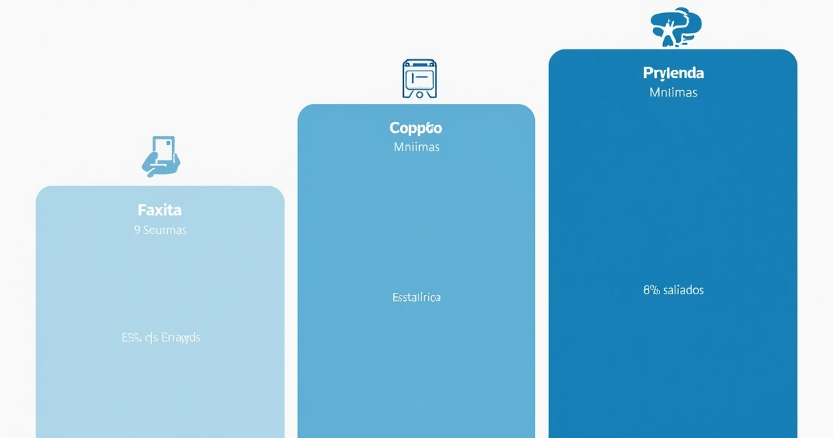Gráfico simples com três colunas mostrando faixas salariais 