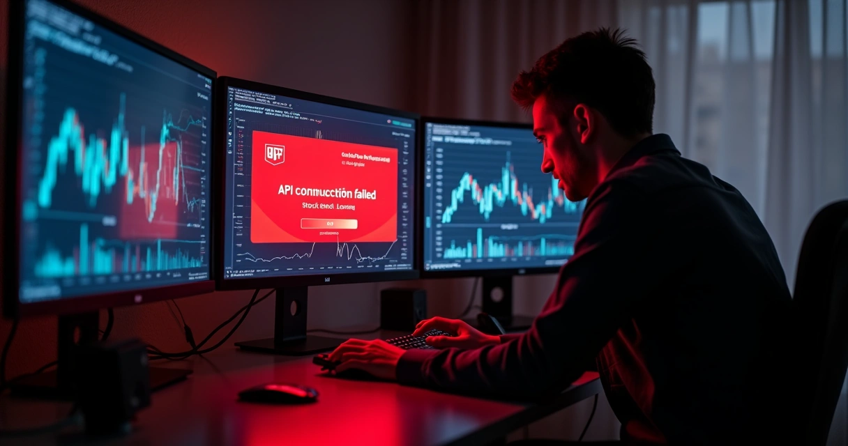 Erro de conexão de API na tela do computador 