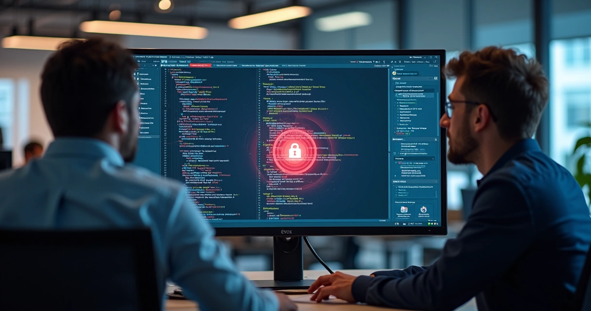 Código fonte de site com potencial vulnerabilidade sendo destacado 