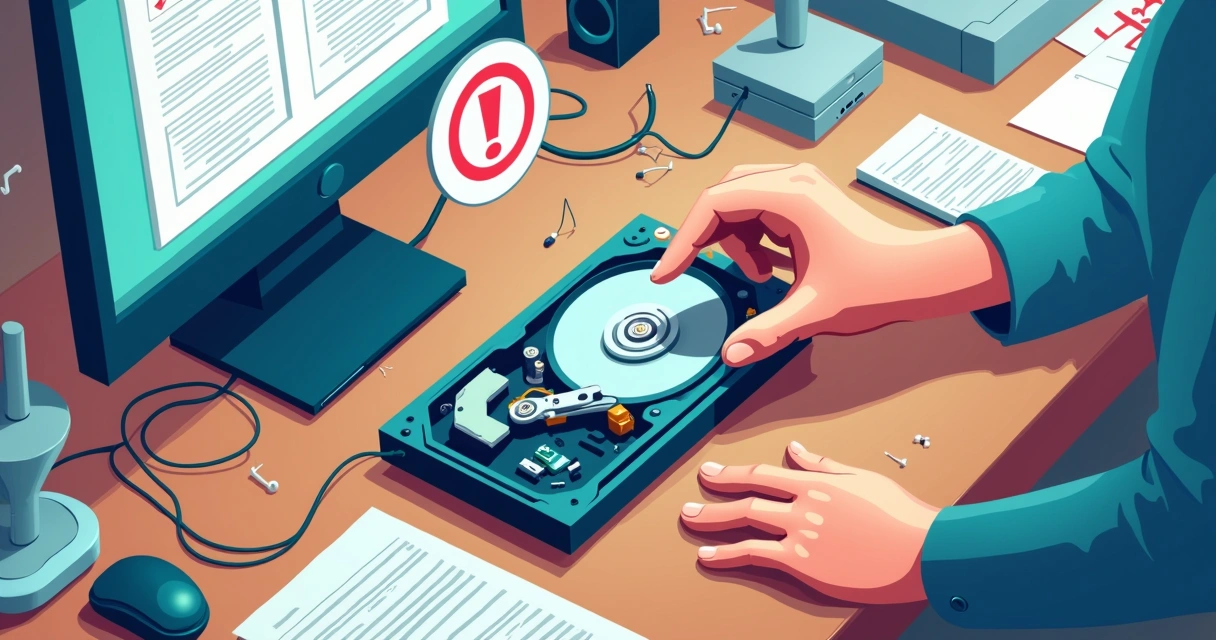 HD sendo removido de computador de assistência técnica