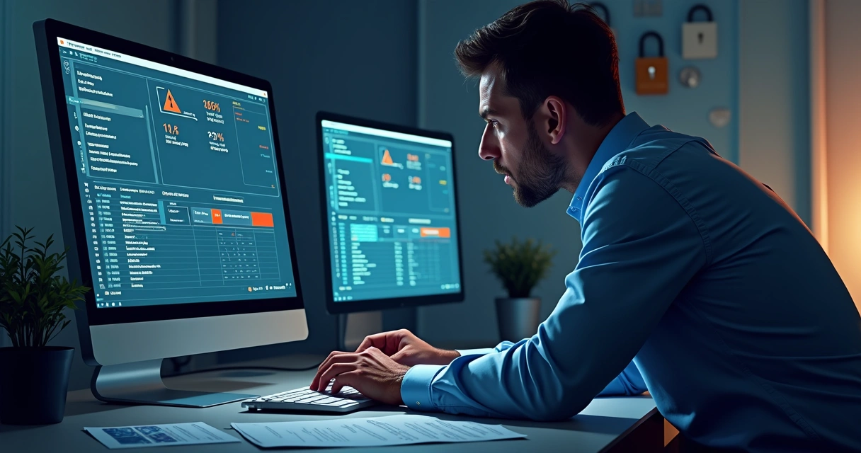 Alerta de erro em tela de sistema contábil 