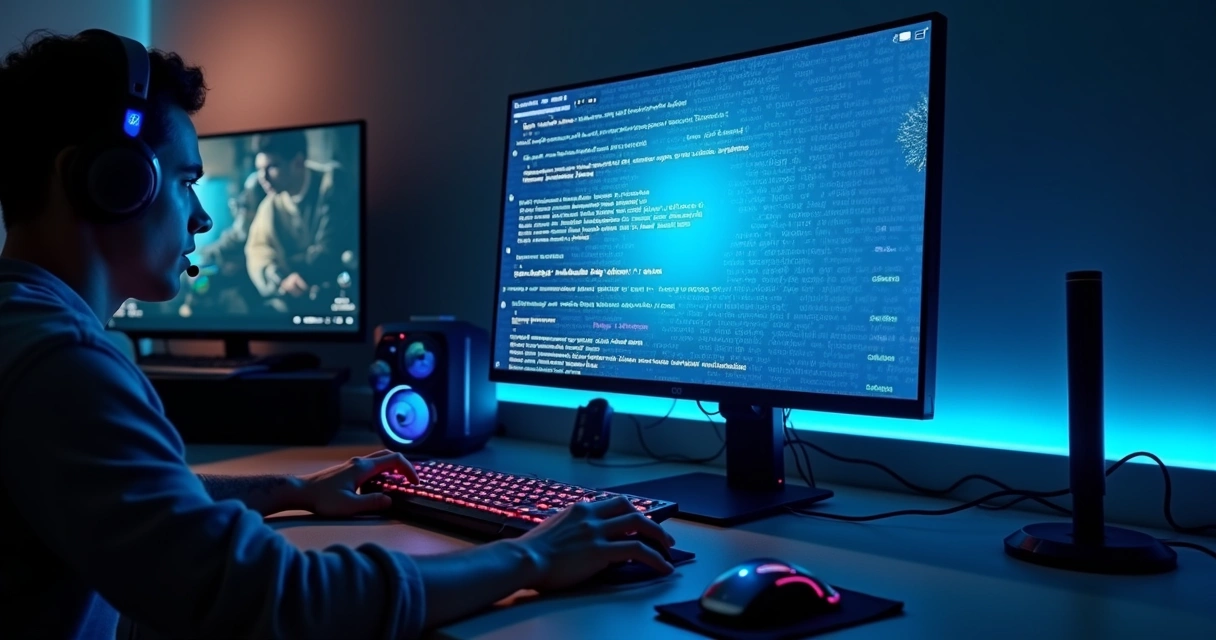 Tela azul indicando falha técnica em site de jogos online 