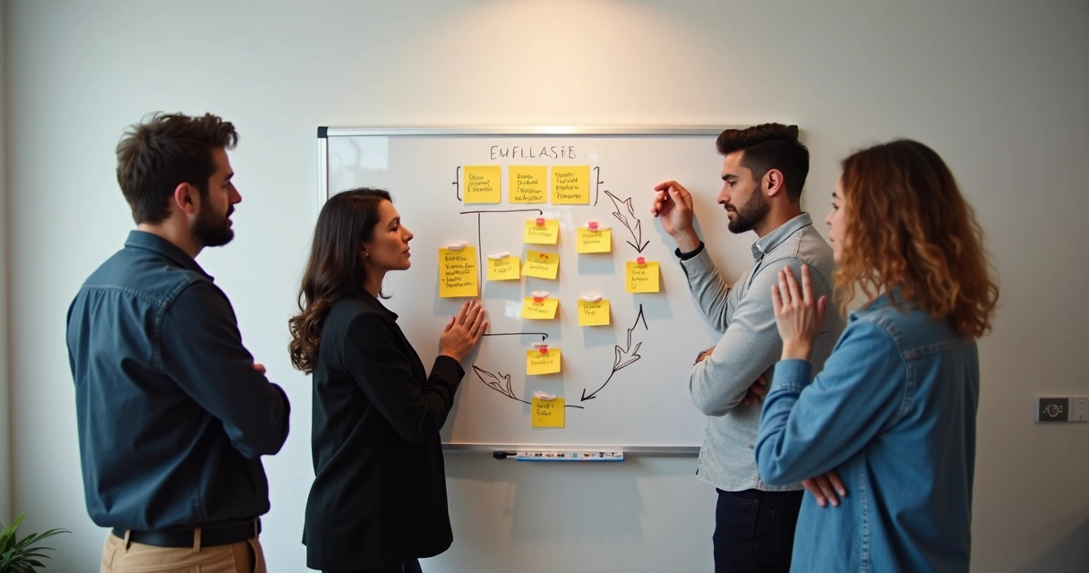 Equipe analisando erros no funil de vendas contábil 