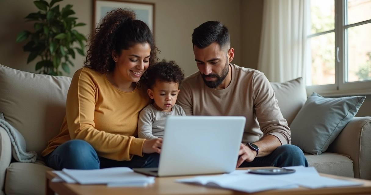 Família apreensiva aguardando resultado de exame genético 