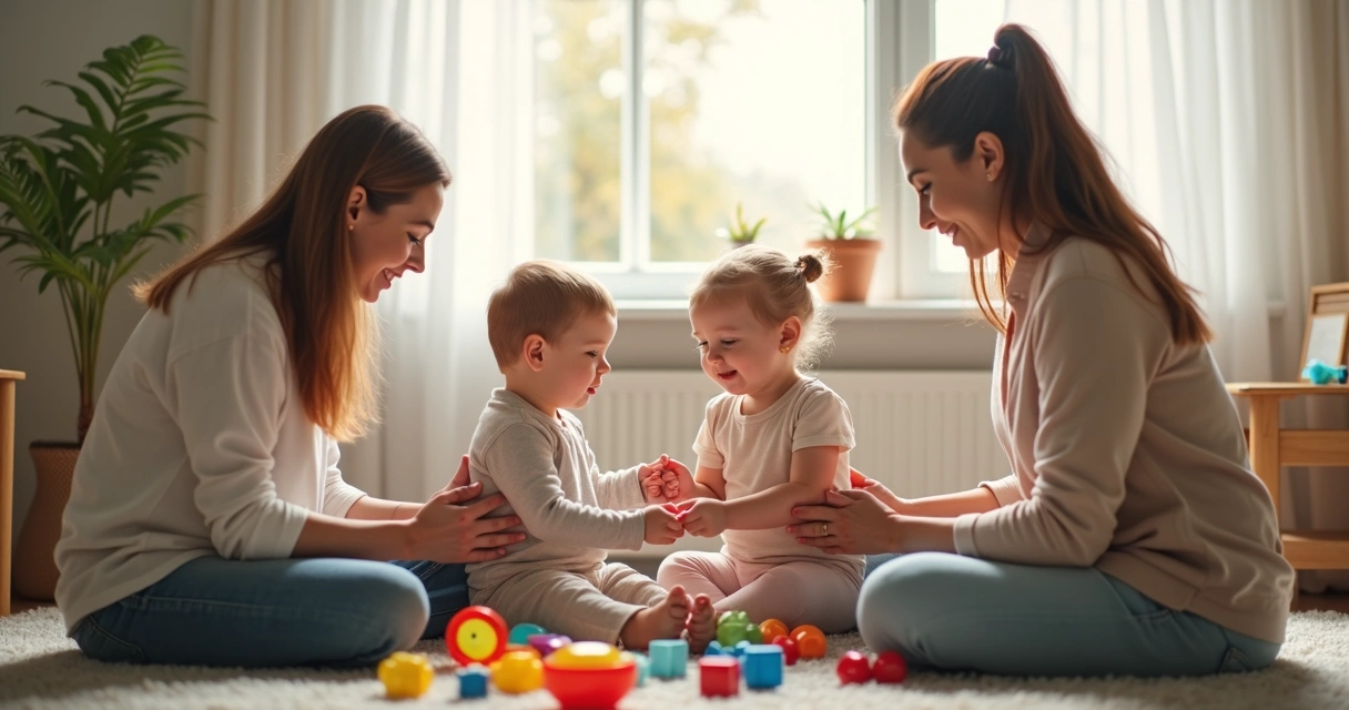 Família com criança em sessão de terapia para autismo 
