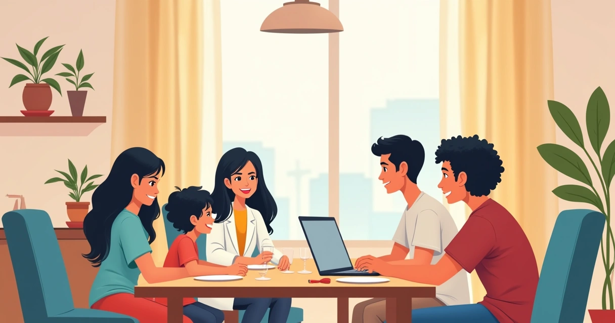 Família faz consulta médica por computador em casa 