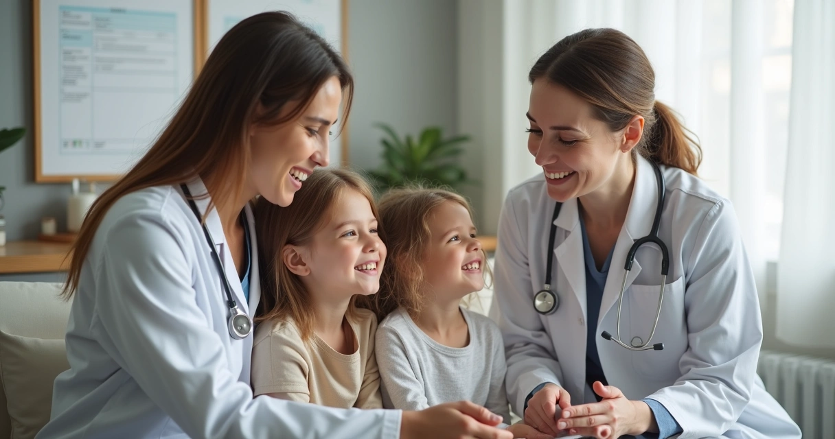 Família em consulta de orientação sobre câncer com oncologista 