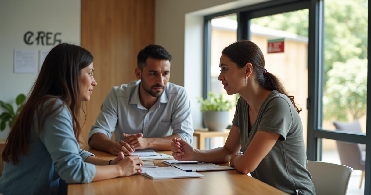 Família levando documentos no CRAS para cadastro