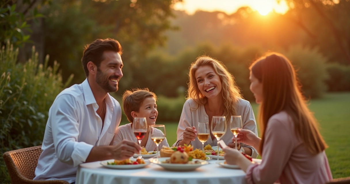 Família sorrindo em experiência planejada exclusiva em viagem