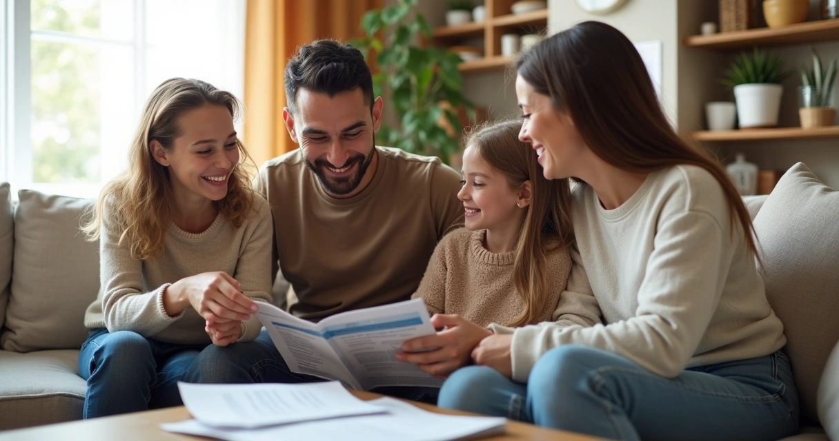 Família sorrindo enquanto faz escolha de plano de saúde 
