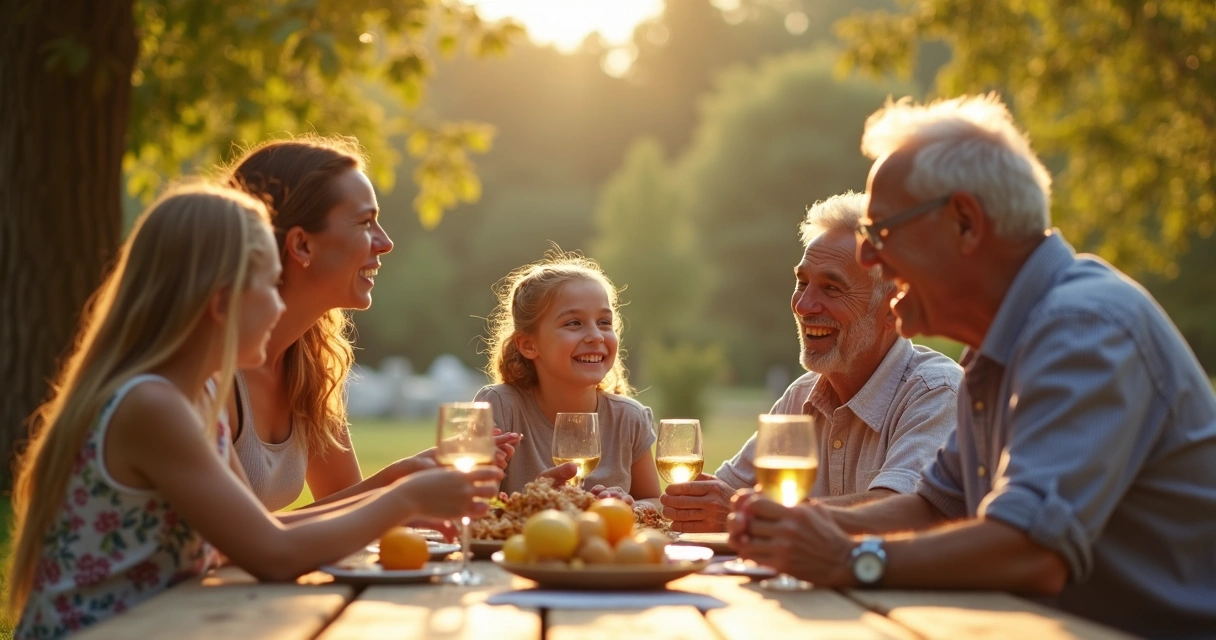 Família reunida em momento de alegria durante viagem 