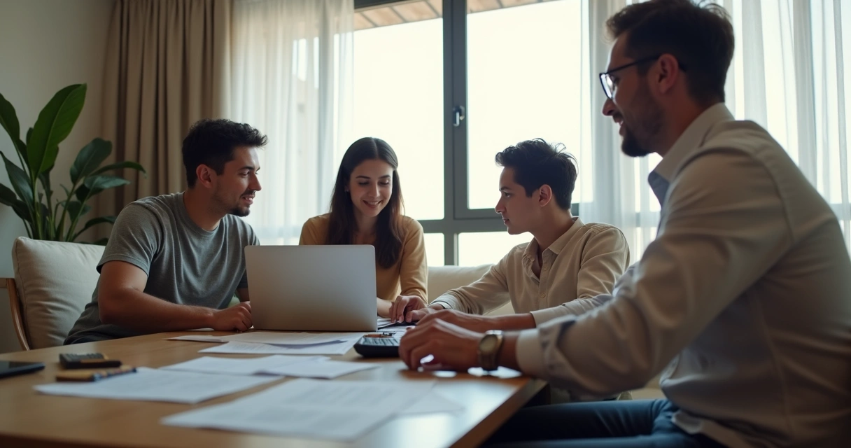 Família e proprietário negociando reajuste de aluguel