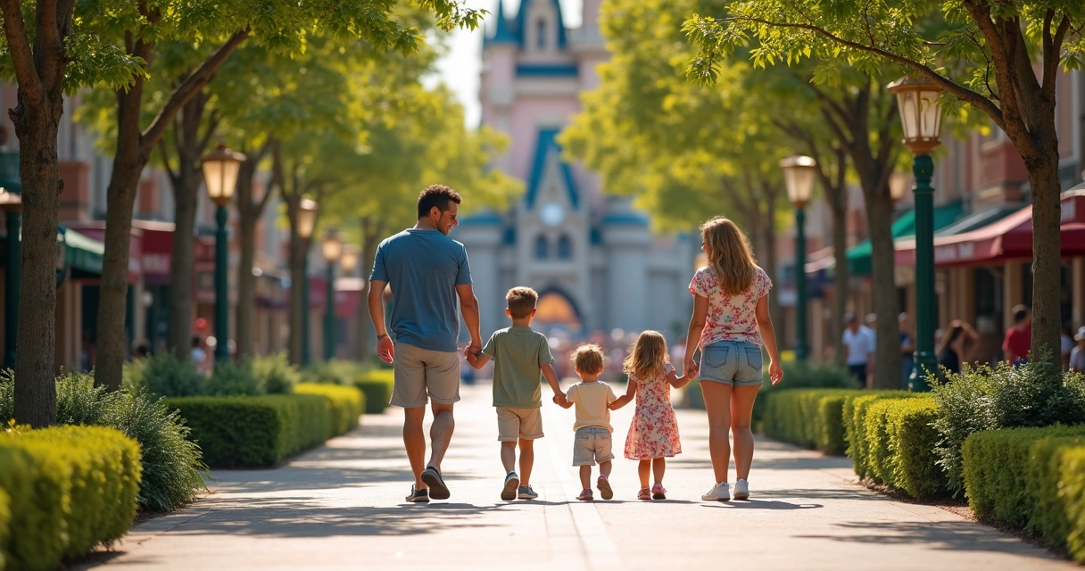 Família aproveitando parque da Disney em setembro 