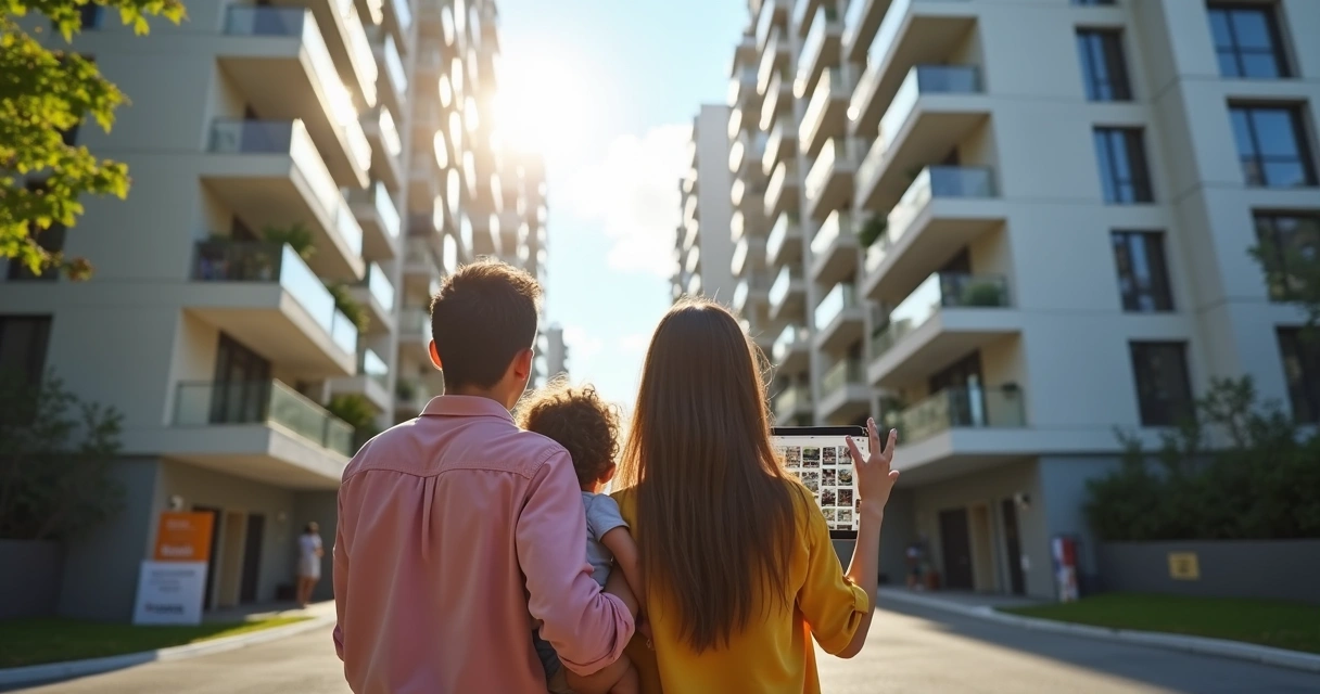 Família olhando opções de apartamentos em Porto Alegre 