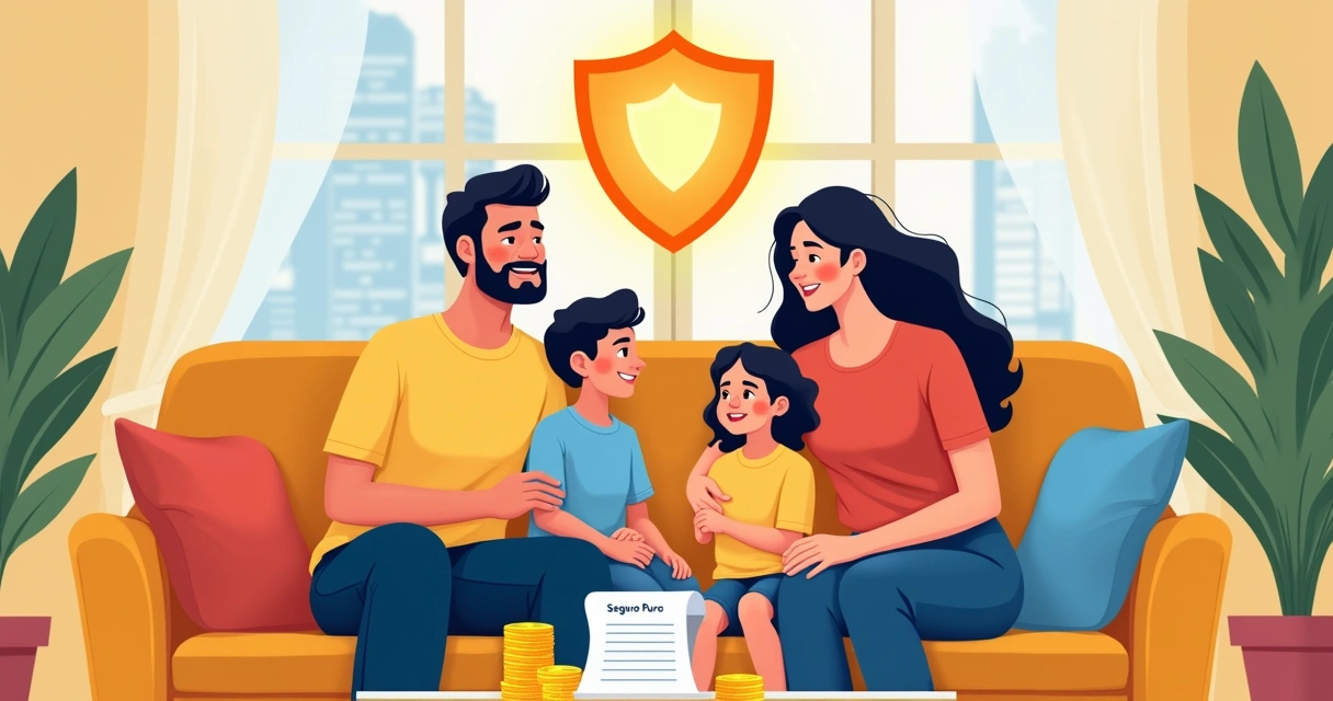 Família protegida com seguro de vida 