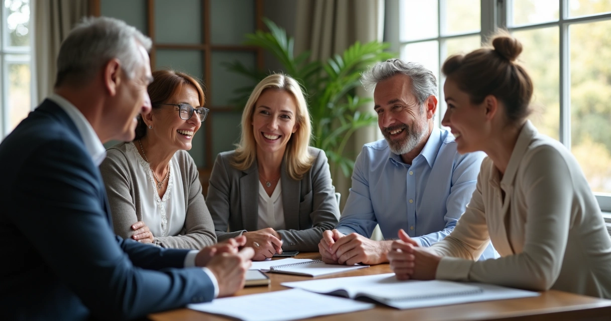 Família conversando sobre planejamento sucessório com advogado 