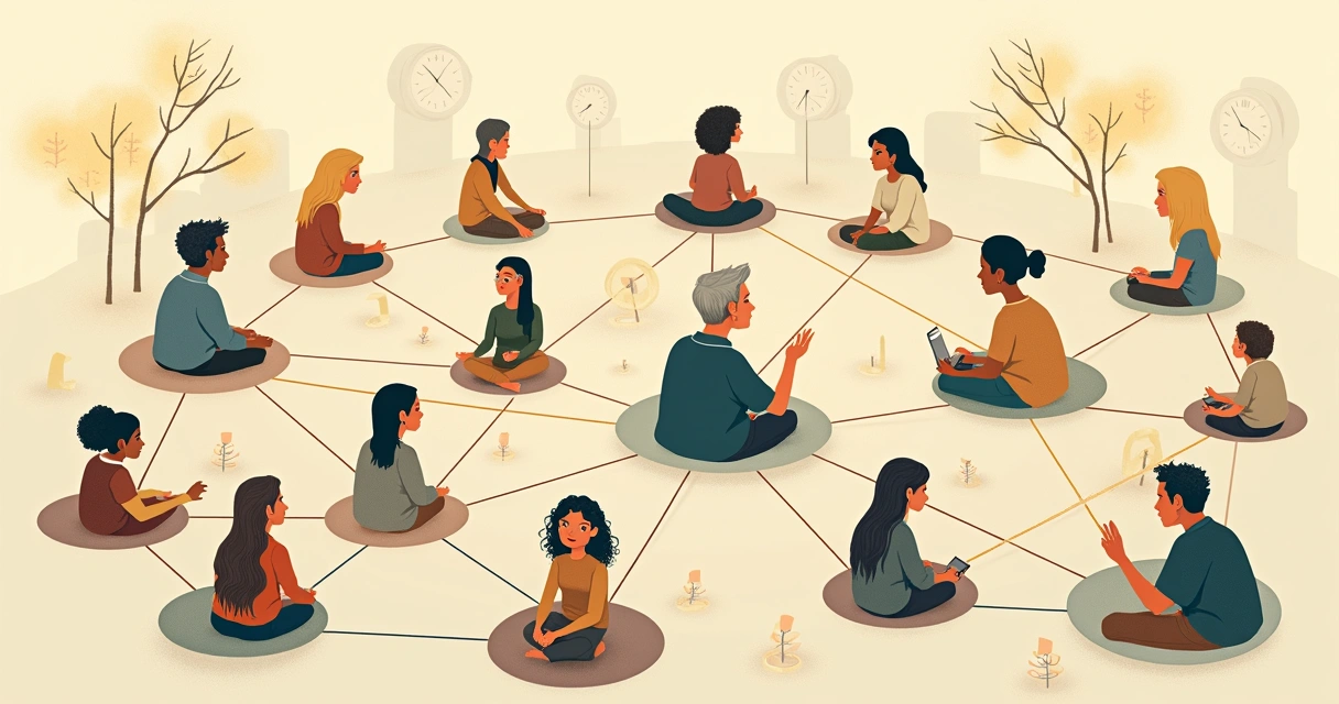 Pessoas interligadas em diferentes sistemas sociais e familiares 