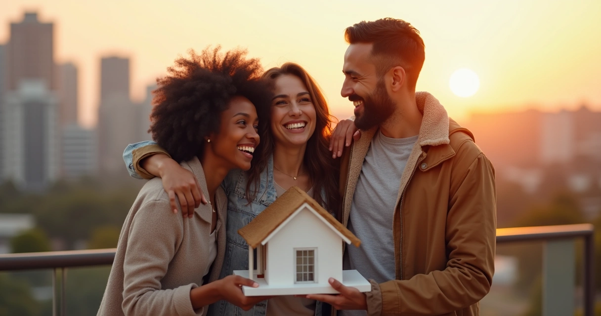 Família de diferentes gerações comemorando conquista nos Estados Unidos