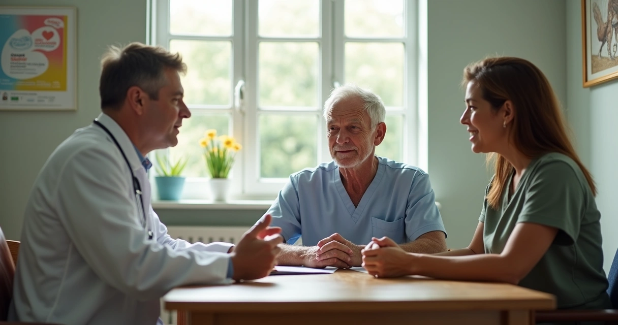 Familia dando apoio a paciente durante tratamento do câncer 