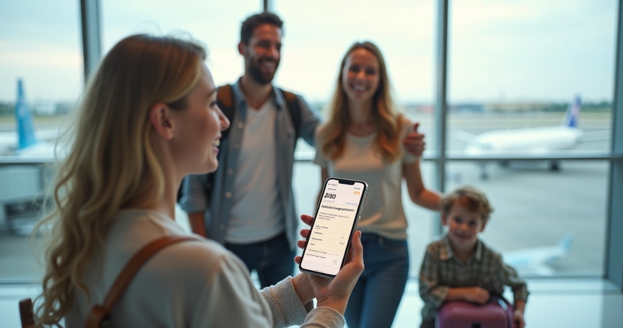 Seguro Viagem: Tudo Que Você Precisa Saber Para Viajar Tranquilo 3 Família sorrindo juntas no aeroporto com malas